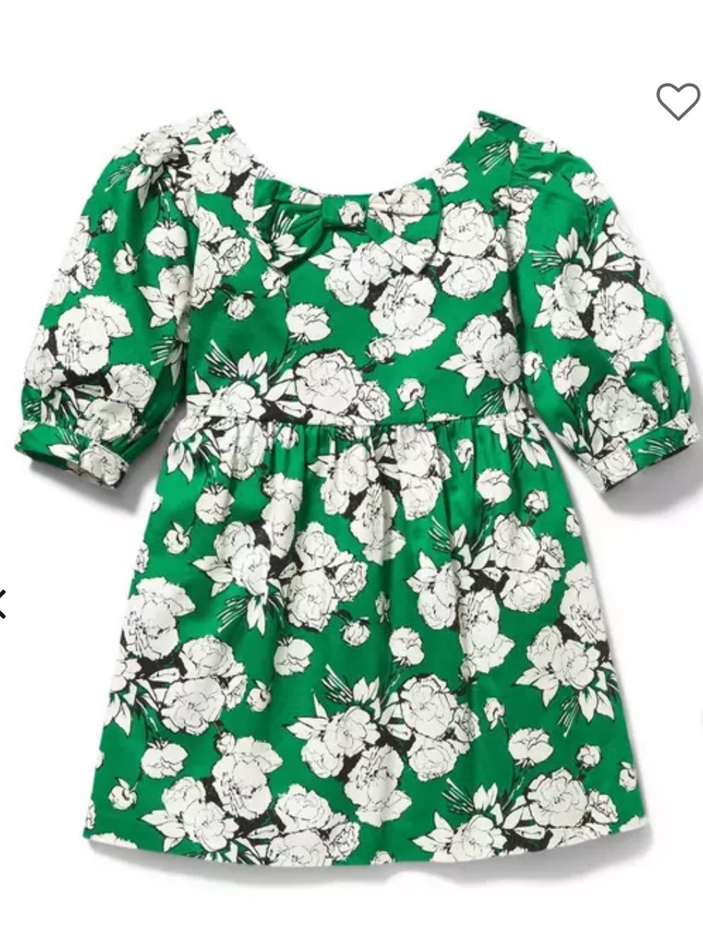 JANIE AND JACK TODDLER FLORAL BOW DRESS JADE GREEN NWT 2T